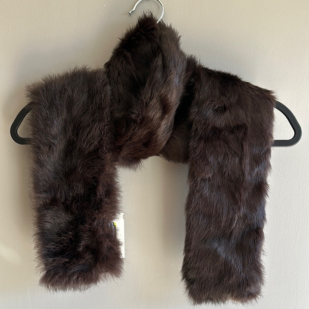 Cejon Dark Brown Faux Fur Stole Scarf